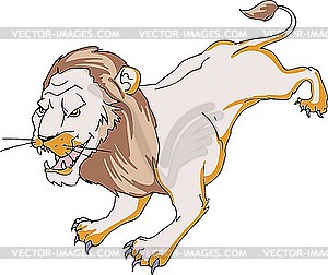 Lion running - vector clip art