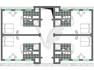 Apartments plan - vector clipart