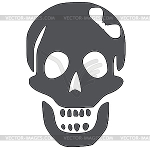 Skull with white bow - vector clip art