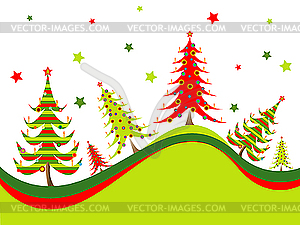 Christmas trees - vector image