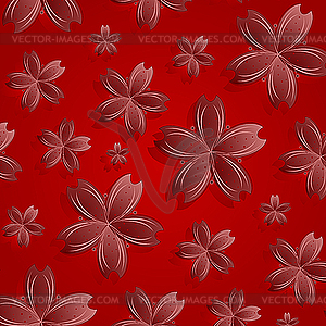 Red flowers pattern - vector clipart