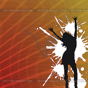 Abstract background with girl silhouette - vector clipart