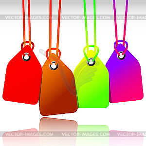 Blank colored tags - vector clipart