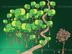 Forest path - vector image