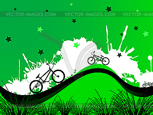Фон с велосипедами - векторизованное изображение клипарта