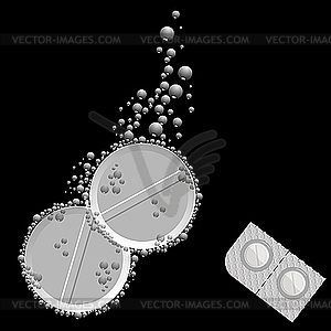 Effervescent pills - vector clipart