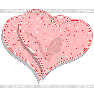 Paper pink hearts - royalty-free vector clipart