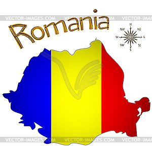 Romanian map - vector image