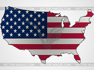 US flag as map - vector clip art