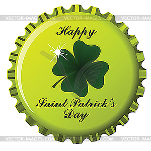 Happy saint patrick bottle cap - vector clipart