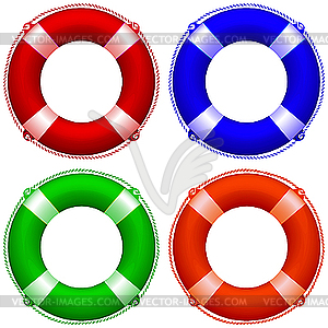 Спасательные круги - иллюстрация в векторном формате