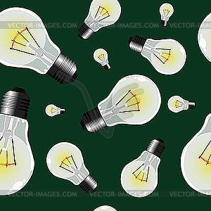 Light bulbs seamless texture - vector clipart