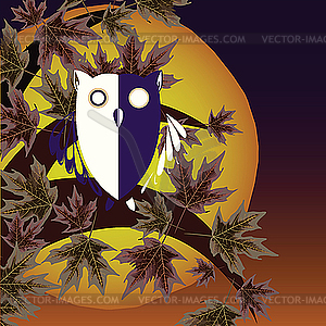 Owl and tree - vector clipart