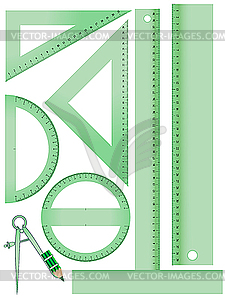 School measurement set - vector clip art