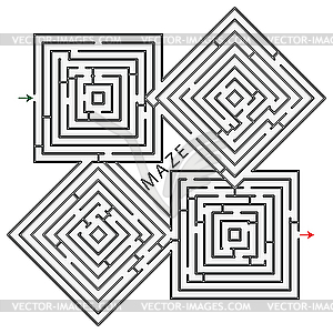 Squares maze - color vector clipart