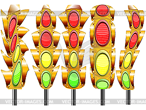 Стилизованные светофоры - векторный графический клипарт
