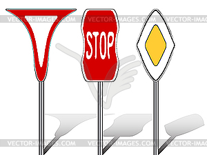 Stylized traffic signs - vector clip art