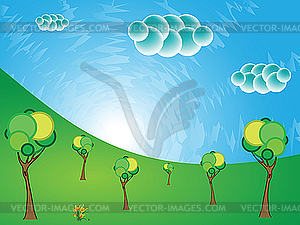 Trees landscape - royalty-free vector clipart