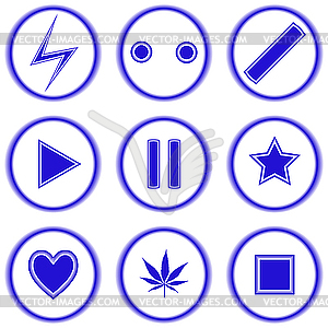 Blue icons against white - vector clipart / vector image