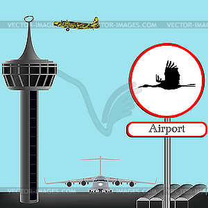 Military airport concept - vector clipart / vector image