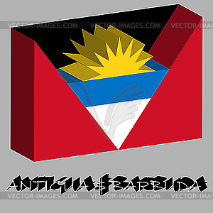 Антигуа и Барбуда 3D флаг - клипарт в векторном виде