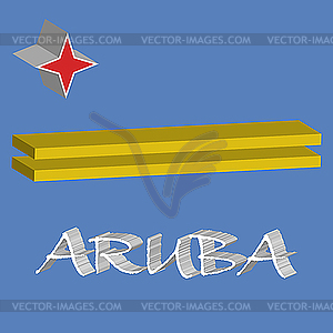 Aruba 3d flag - vector clip art