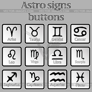 Astro signs buttons - royalty-free vector clipart