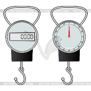 Classic and digital hook scale - vector image