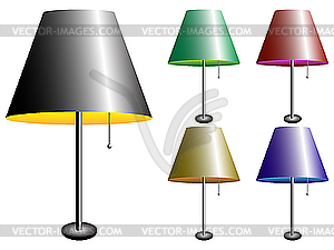 Electric lamps with lampshade - vector EPS clipart