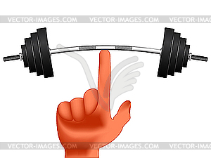 Finger holding weights - vector image