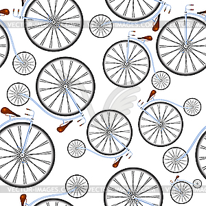 Old bicycles pattern - vector clipart