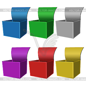 Open boxes - vector image