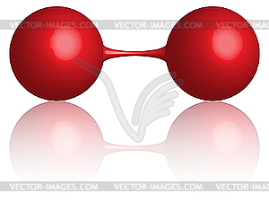 Red dumbbell reflected - vector image