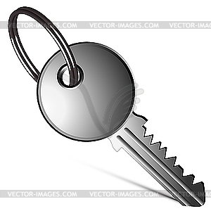 Silver key against white - vector clipart