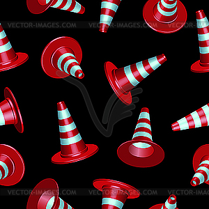 Traffic cones pattern - vector clipart