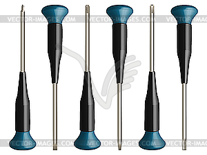 Various screw drivers - vector clip art