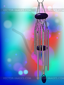 Wind chime and lights - vector clipart