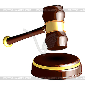 Wooden gavel - vector image