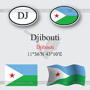 Djibouti icons set - vector clipart