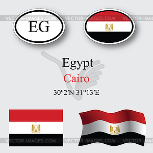 Egypt icons set - vector clipart
