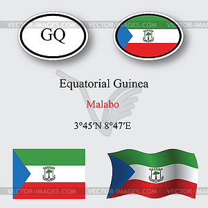 Equatorial guinea icons set - vector image