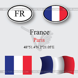 France icons set - vector image