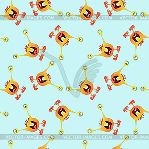 Funny monster pattern - royalty-free vector image