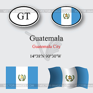 Guatemala icons set - vector clipart