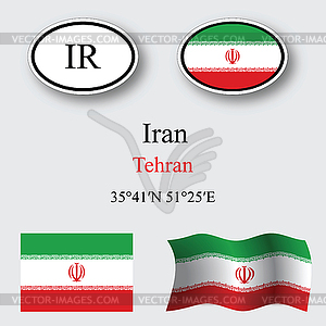 Iran icons set - vector clip art