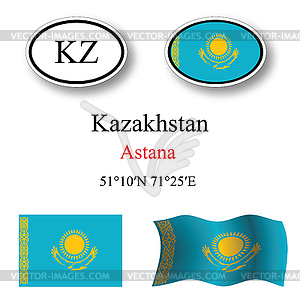 Kazakhstan icons set - vector clipart / vector image