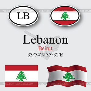 Набор Ливан иконки - векторный графический клипарт
