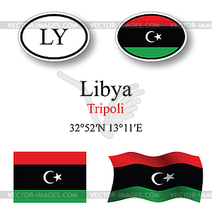 Libya icons set - royalty-free vector clipart