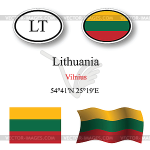 Lithuania icons set - vector clipart