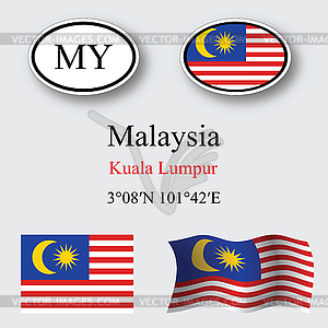 Malaysia icons set - vector clipart